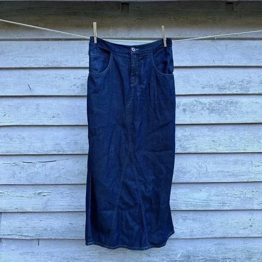 Studio‎ West, Skirt Size S Modest Denim Vintage 90's Y2K Jean Skirt